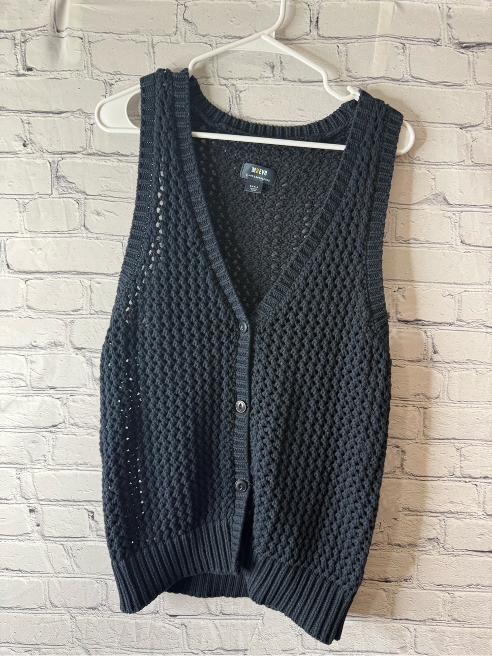Maeve Tammie Jo mesh Knit Button-Front womens Sweater Vest small